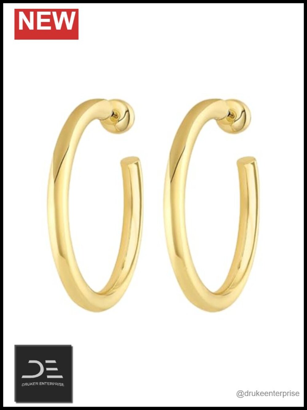 18k Gold Plated Statement Hoop Earrings - Signature Jewelry Design